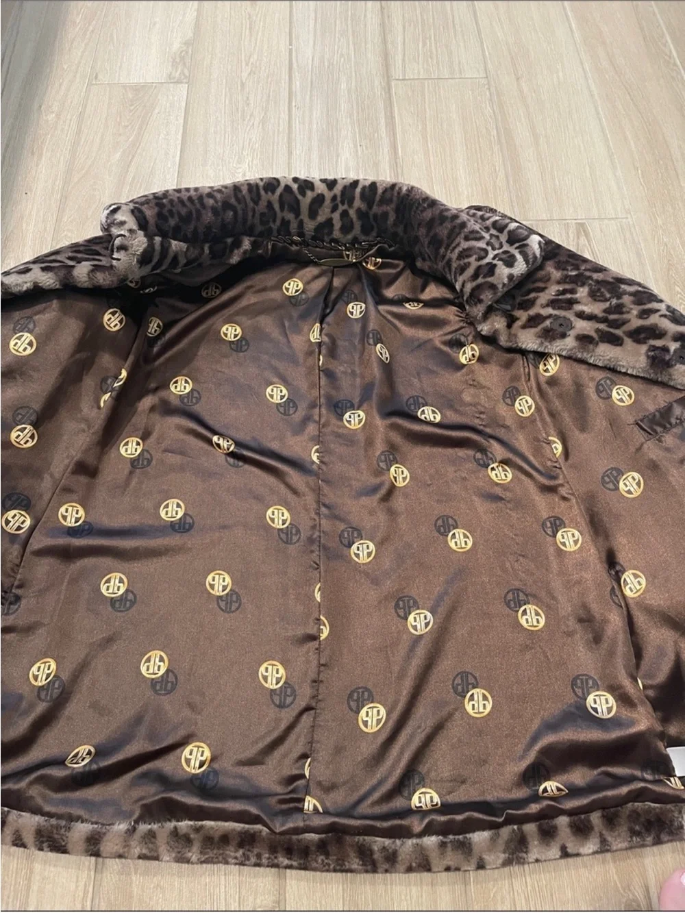 Vintage Dennis Basso Leopard Faux Fur Coat Jacket Sz XS